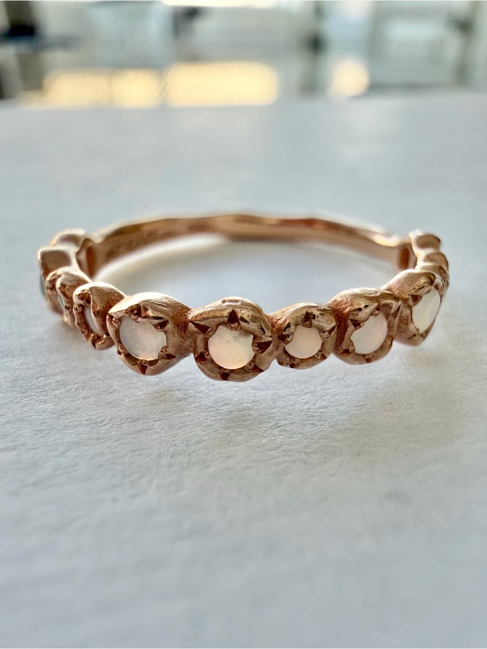 Sirciam Tiny Opal Galaxy Band 14k Rose Gold Size 6